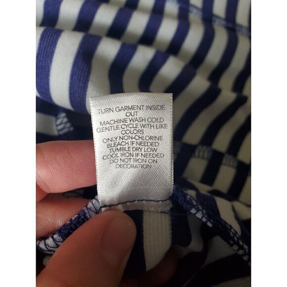 Christopher & Banks Cardigan Women's XL Knit‎ Blue & White Striped Nautical EUC - Picture 8 of 8